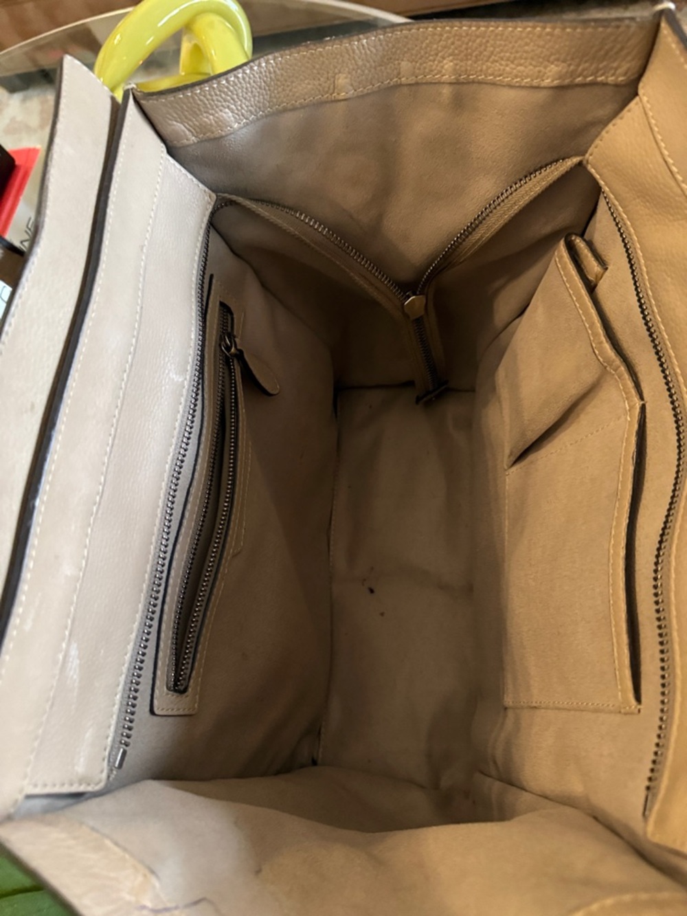 Celine Taupe Leather Mini Luggage Tote Shoulder Bag - Picture 4 of 5